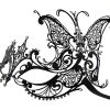 Metal Filigree Masquerade Mask with Large Butterfly