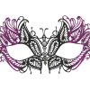 Metal Butterfly Filigree Masquerade Mask with Purple Glitter