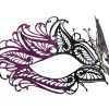 Metal Butterfly Filigree Masquerade Mask with Purple Glitter