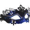 Metal Filigree Blue Masquerade Mask
