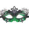 Metal Filigree Green Masquerade Mask