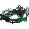 Metal Filigree Green Masquerade Mask