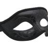 Classic Midnight Black Men's Venetian Mask