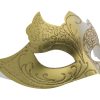 Gold and White Masquerade Mask with Glitter