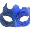 Blue and Black Masquerade Mask with Glitter