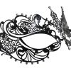Metal Filigree Masquerade Mask with Tear Drop Crystals