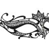 Metal Filigree Masquerade Mask with Lotus Flower Detail