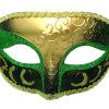 Classic Green And Gold Venetian Mask
