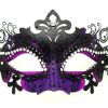 Metal Filigree Purple Masquerade Mask
