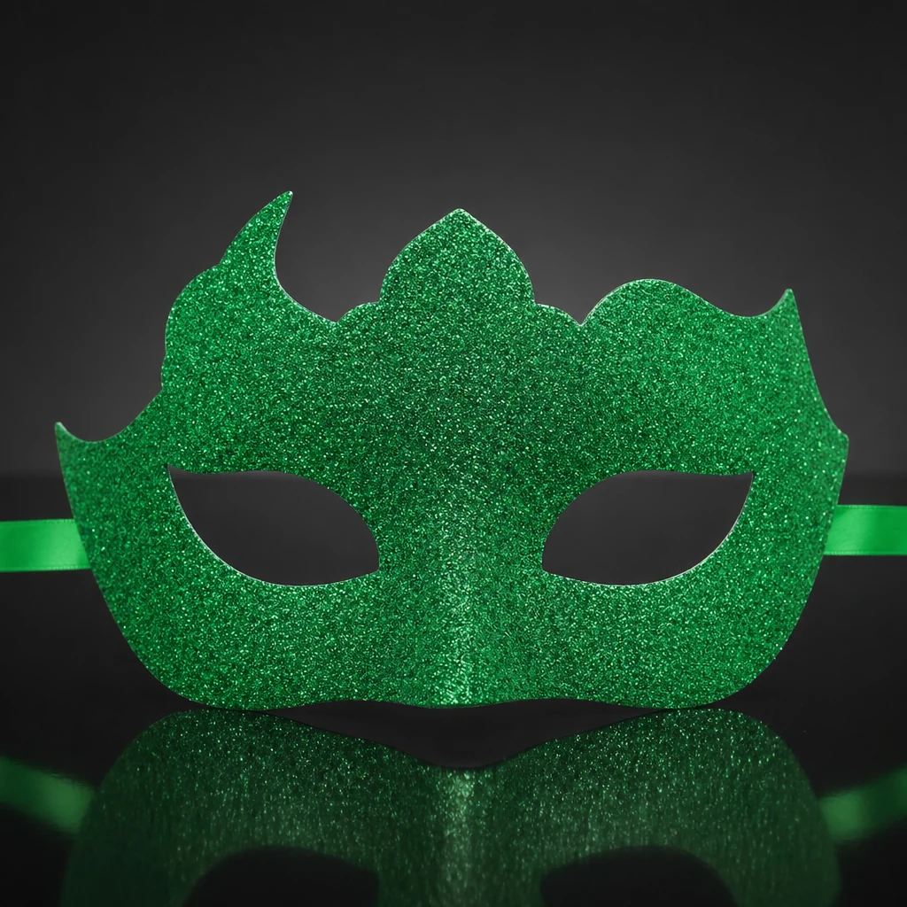Glitter Mask in Emerald Green