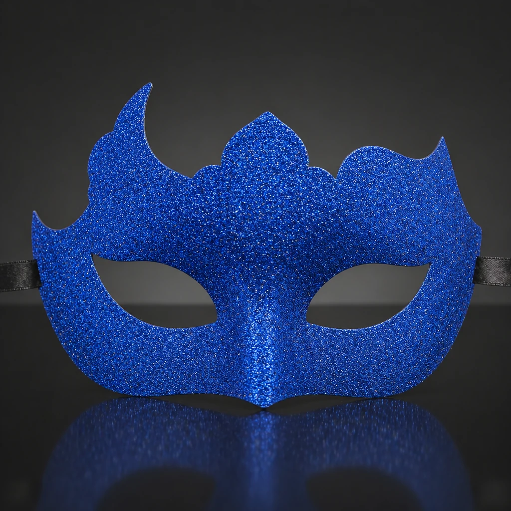Glitter Mask in Vibrant Dark Blue