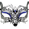 Metal Filigree Mask Fox with Blue Crystals