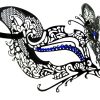 Metal Filigree Mask Fox with Blue Crystals