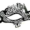 Metal Filigree High Point Heart Masquerade Mask