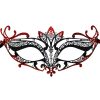 Metal Filigree Mask with Red Glitter