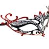 Metal Filigree Mask with Red Glitter