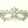 Silver Metal Filigree Lotus Masquerade Mask