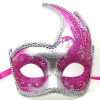 Hot Pink and Silver Swan Detailed Masquerade Mask