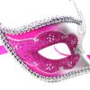 Hot Pink and Silver Swan Detailed Masquerade Mask