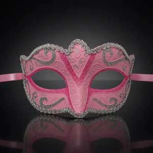 Classic Pink And Silver Venetian Mask