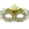 Metal Filigree Gold and White Masquerade Mask