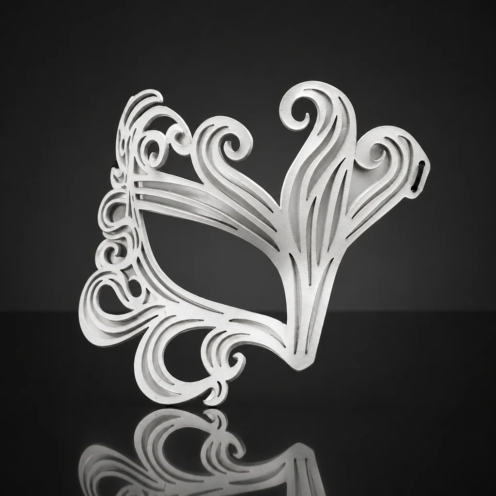 Authentic Leather Swirl White Mask