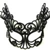 Black Baroque Large Authentic Leather Mask