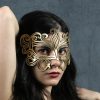 Warrior Metallic Gold Authentic Leather Mask
