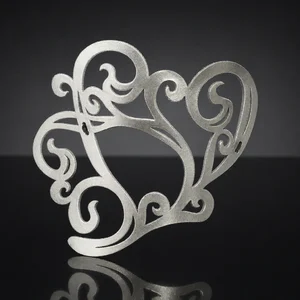 Authentic Leather Silver Heart Mask