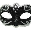 Classic Black And Silver Venetian Mask