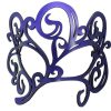 Purple Authentic Leather Filigree Mask
