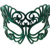Teal Green Authentic Leather Filigree Mask
