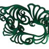Green Authentic Leather Filigree Mask