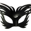Wild Black Authentic Leather Filigree Mask