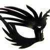 Wild Black Authentic Leather Filigree Mask