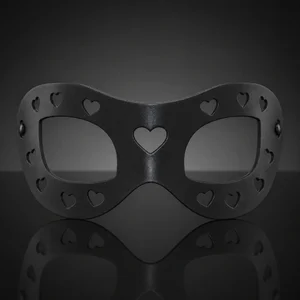 Black Hearts Leather Eye Mask