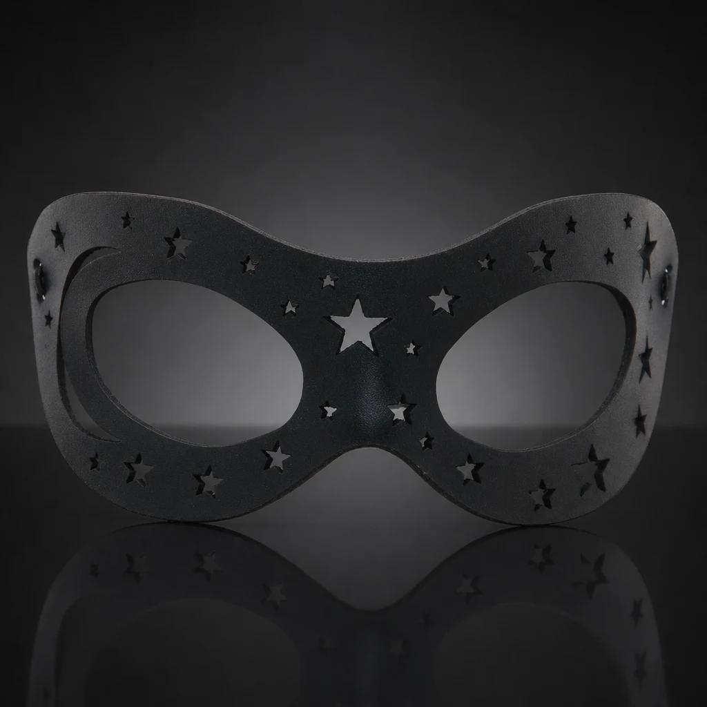 Black Nightsky Leather Eye Mask