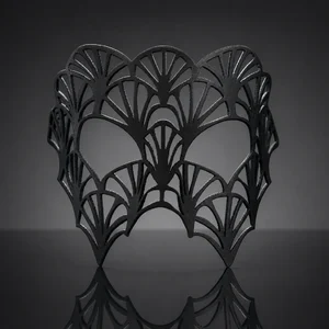 Black Oriental Leather Mask