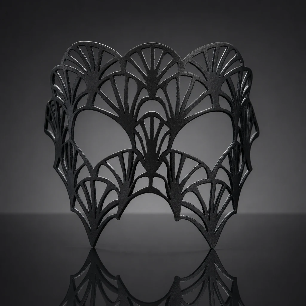 Black Oriental Leather Mask