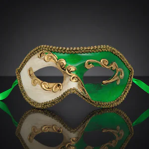 Classic Green Abstract Venetian Mask