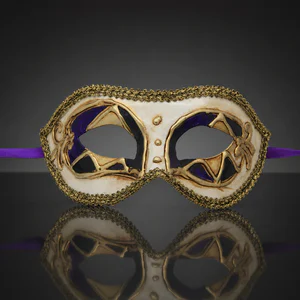 Black, Purple and Gold Venetian Mask