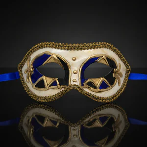 Black, Blue and Gold Venetian Mask