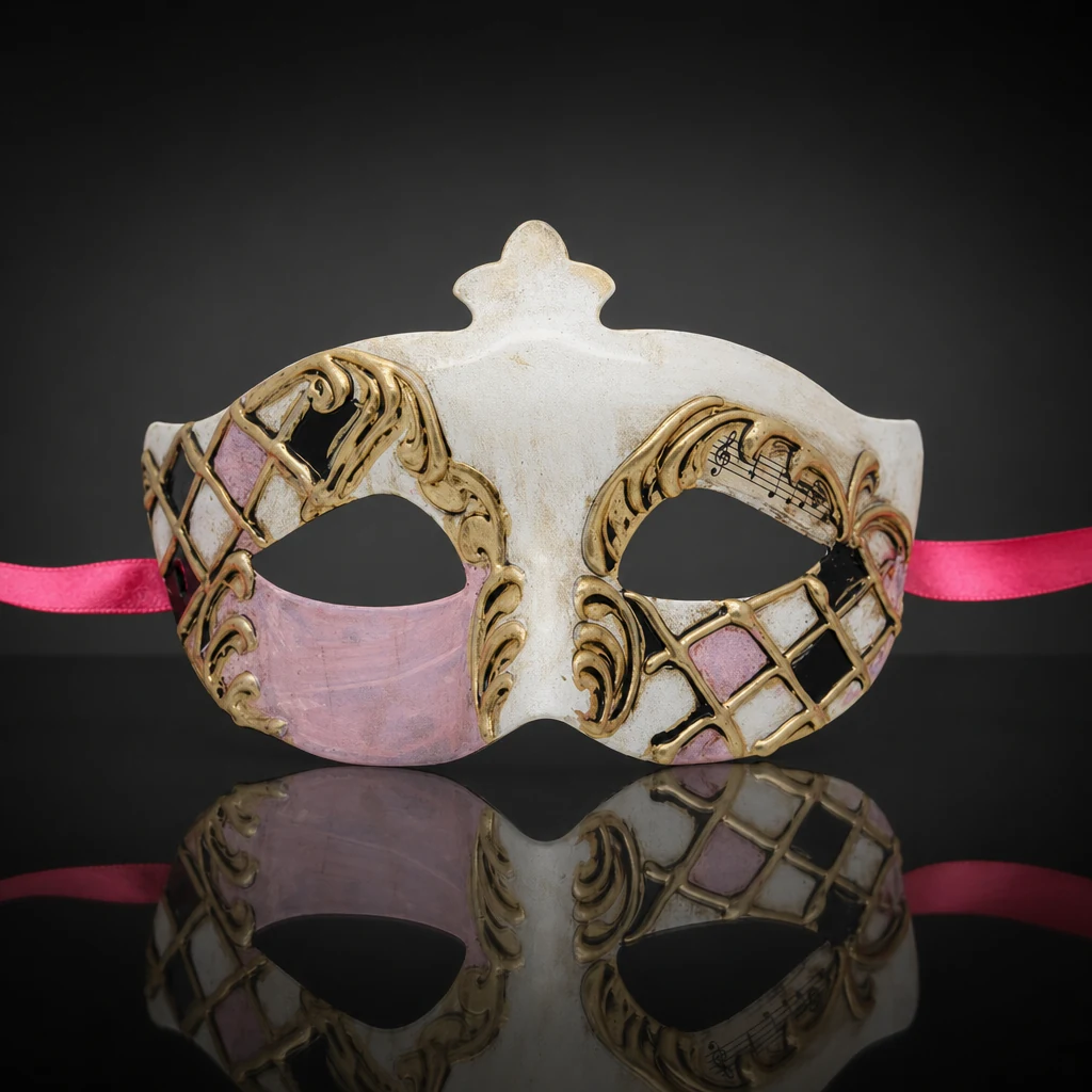 La Musica Pink Venetian Mask