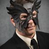 Men's Black Authentic Leather Bull Mask