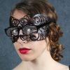 Teal Green Authentic Leather Filigree Mask for Glasses