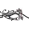 Metal Filigree Lotus Masquerade Mask with Pink Crystals