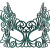 Eve Authentic Leather Filigree Mask in Teal Green
