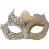 White and Gold Masquerade Mask with Glitter