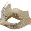 White and Gold Masquerade Mask with Glitter