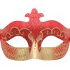 Bold Red and Gold Masquerade Mask with Glitter